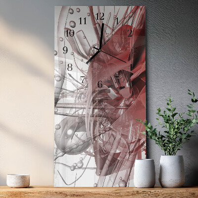 Glass wall clock vertical Chaos