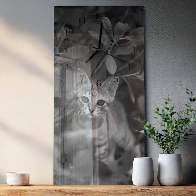 Vertical wall clock Cat