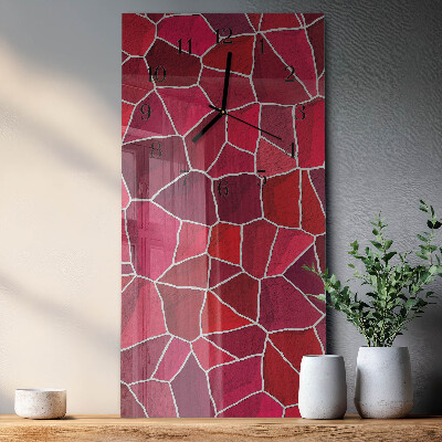 Glass clock vertical Stone pattern