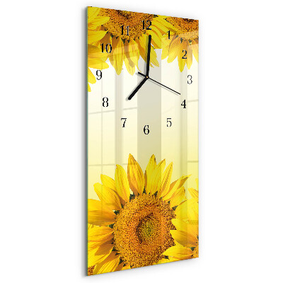Modern vertical wall clock Sunflower