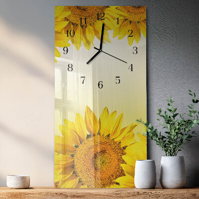 Modern vertical wall clock Sunflower