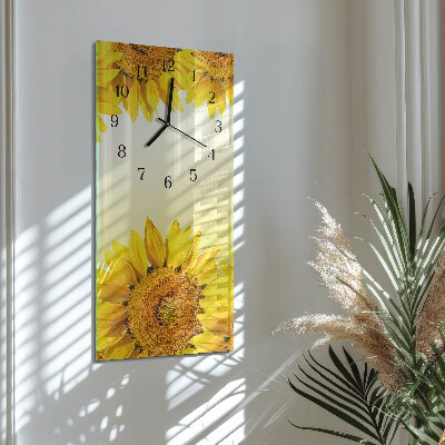 Modern vertical wall clock Sunflower