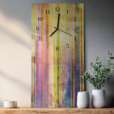 Glass clock vertical Wood