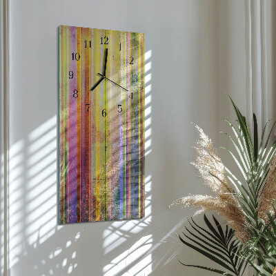 Glass clock vertical Wood