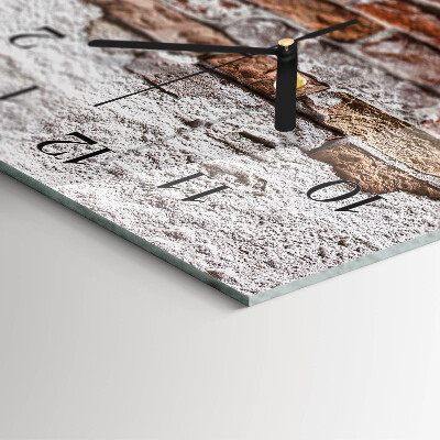 Glass wall clock vertical Brick