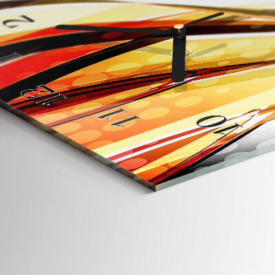 Glass wall clock vertical Abstraction