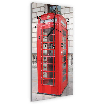 Glass clock vertical Public telephone