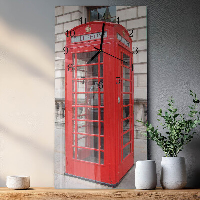 Glass clock vertical Public telephone