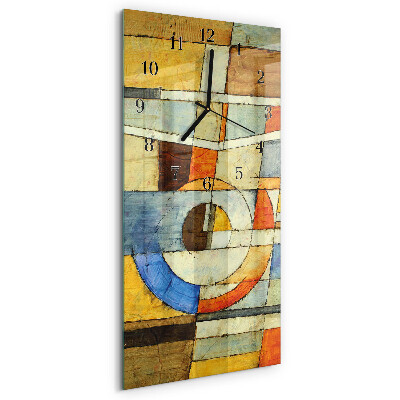 Glass wall clock vertical Pattern