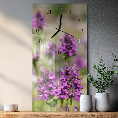 Vertical wall clock Flowers
