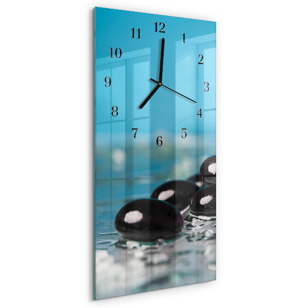 Glass clock vertical Stones