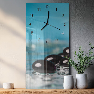 Glass clock vertical Stones