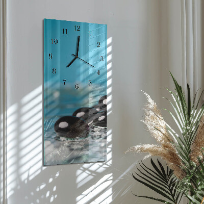 Glass clock vertical Stones
