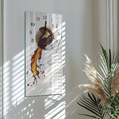 Glass clock vertical Coffee