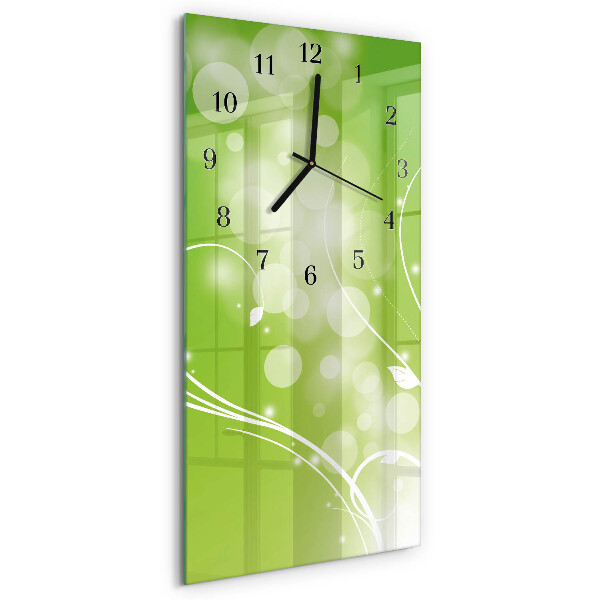 Glass wall clock vertical Pattern