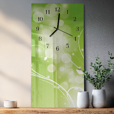 Glass wall clock vertical Pattern