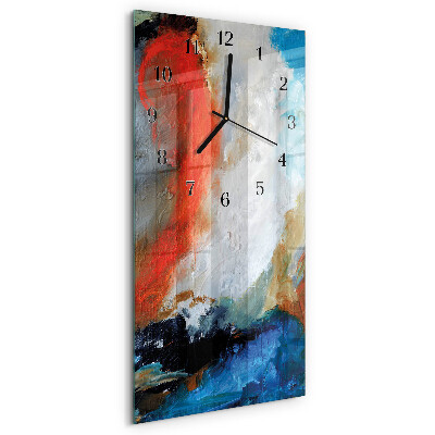 Glass wall clock vertical Chaos