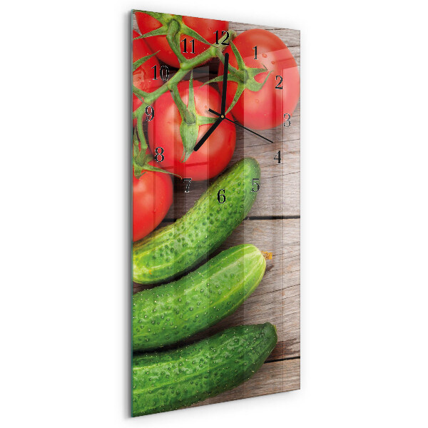 Glass clock vertical Vegetables