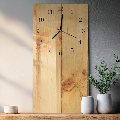 Glass clock vertical Wood