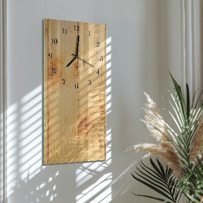 Glass clock vertical Wood