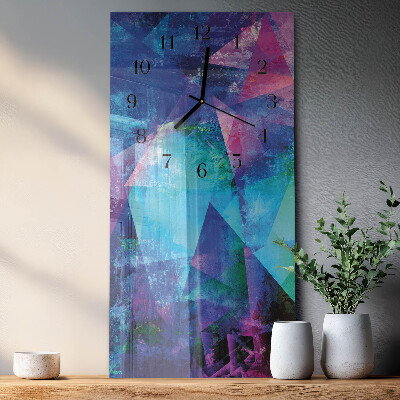 Glass wall clock vertical Pattern