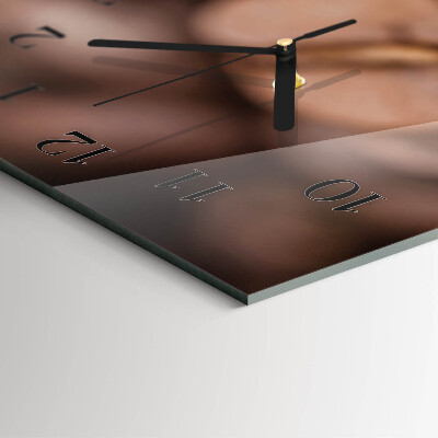 Glass clock vertical Coffee beans