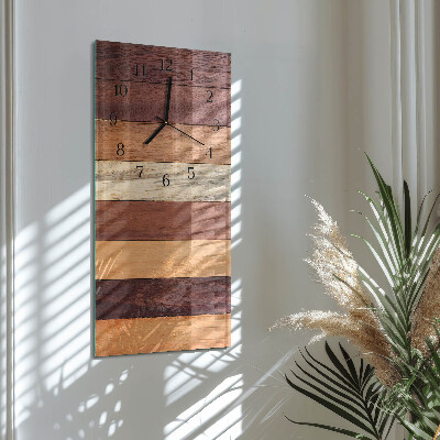 Glass wall clock vertical Stripes