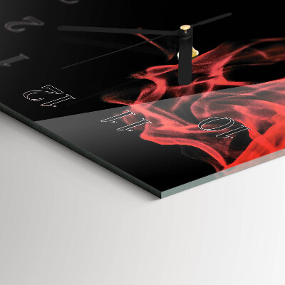 Glass clock vertical Fire