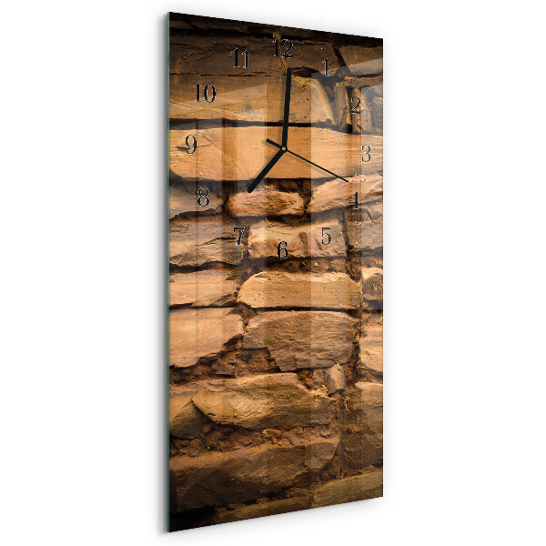 Glass wall clock vertical Stones