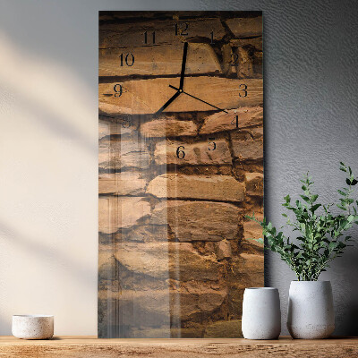 Glass wall clock vertical Stones