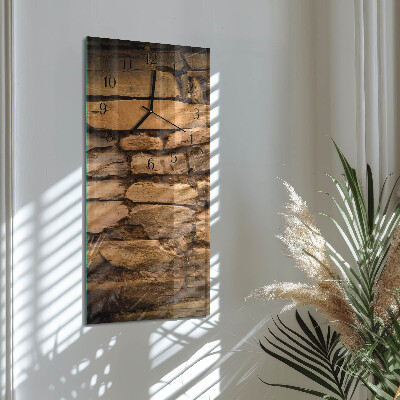 Glass wall clock vertical Stones