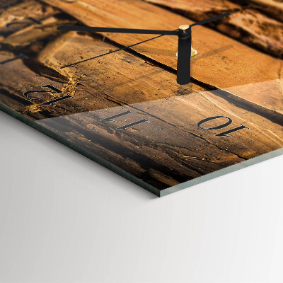 Glass wall clock vertical Stones