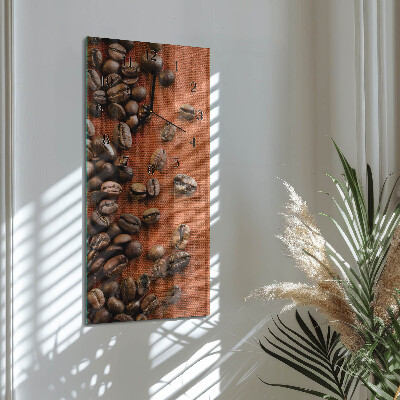 Glass clock vertical Coffee beans