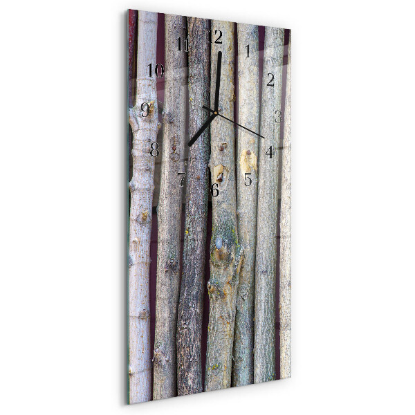 Glass clock vertical Branches