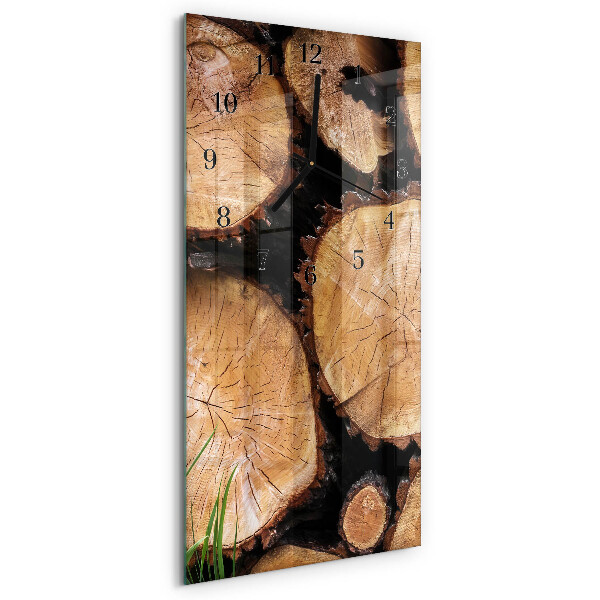 Vertical wall clock Wood grain