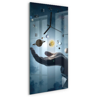 Vertical wall clock The Hand of the Planet