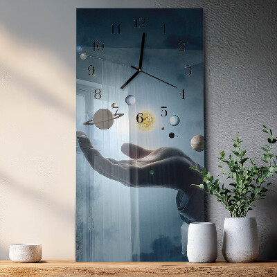 Vertical wall clock The Hand of the Planet