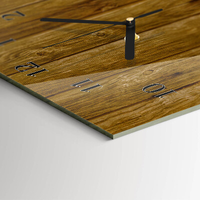 Glass clock vertical Wooden table