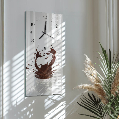Glass clock vertical Coffee