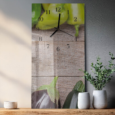 Vertical rectangular wall clock Vegetable table