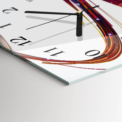 Glass wall clock vertical Spiral