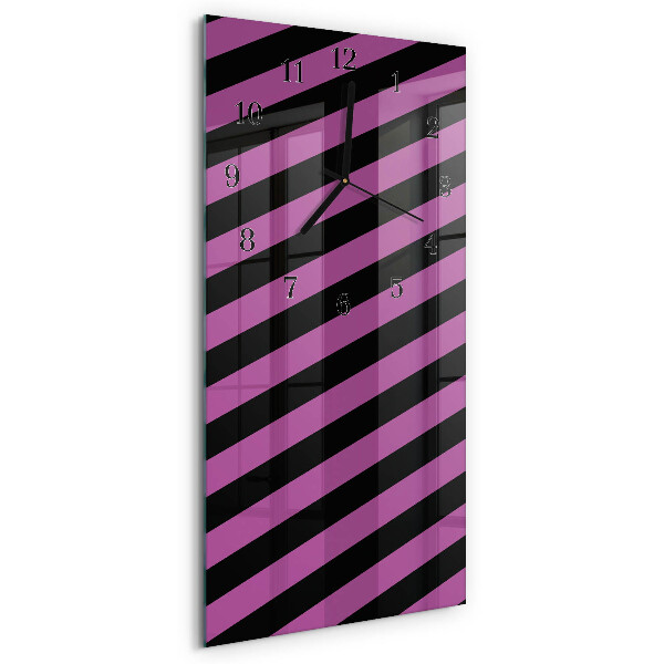 Glass clock vertical Stripes