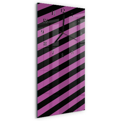 Glass clock vertical Stripes