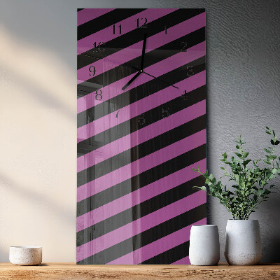 Glass clock vertical Stripes