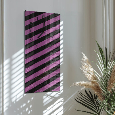 Glass clock vertical Stripes