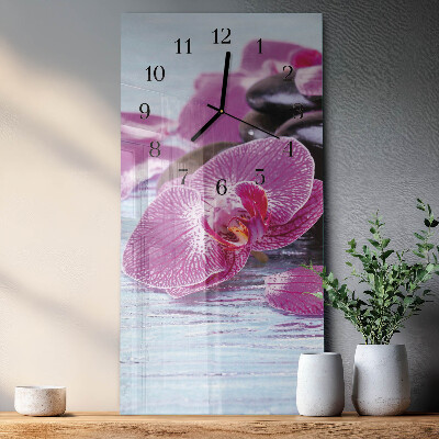 Glass wall clock vertical An idea for orchids