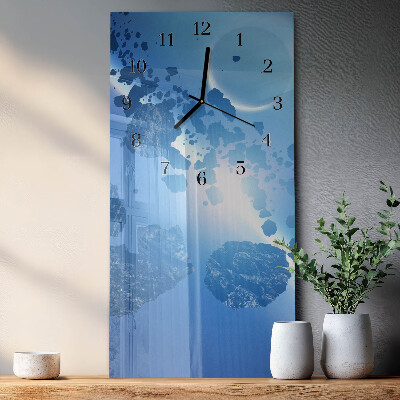 Glass wall clock vertical Heavenly stones