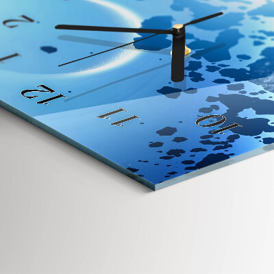Glass wall clock vertical Heavenly stones