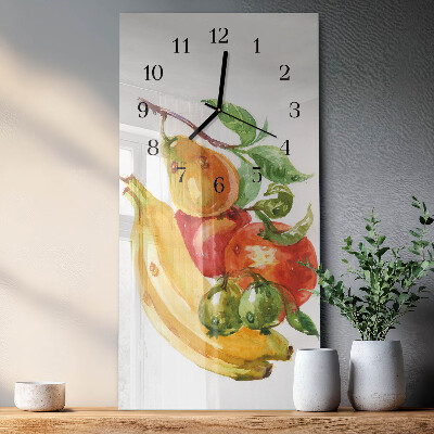 Glass clock vertical Fruit