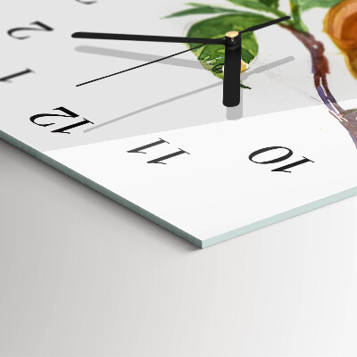Glass clock vertical Fruit